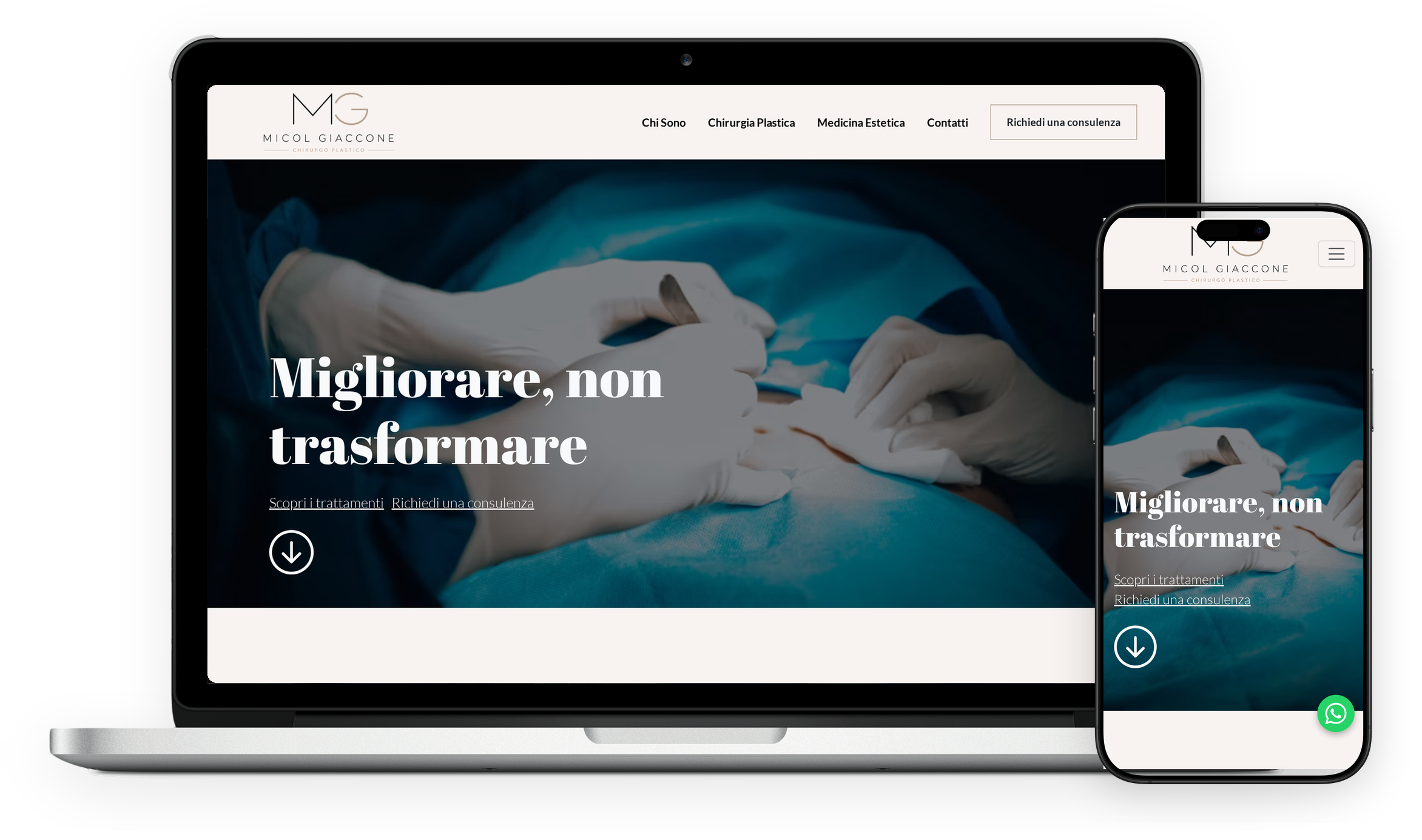 Mockup del sito Micol Giaccone